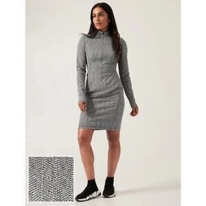 Athleta Delancey Textured Dress Braiden Black NWT XXS $169‎ Sporty Flattering